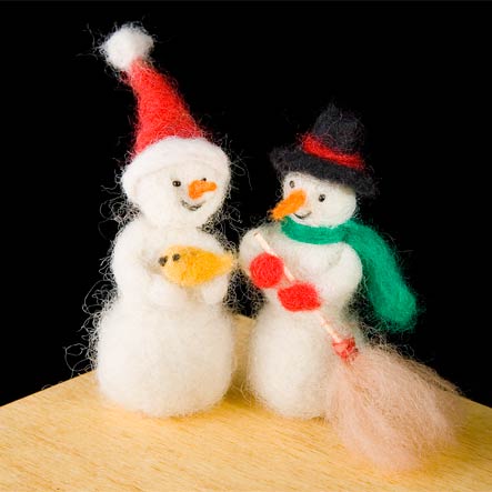 Needle Felting Kit - Snowmen