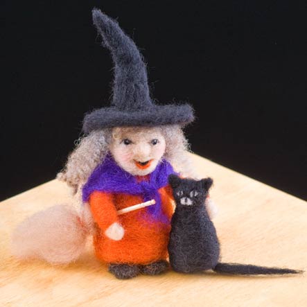 Needle Felting Kit - Witch & Kitty
