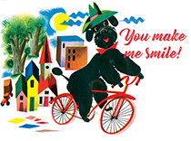 Friendship - Poodle on Bike